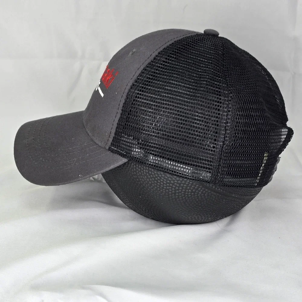 Kawasaki Engines Mesh Trucker Hat Adjustable Snapback Cap Adult Black White - Picture 2 of 4